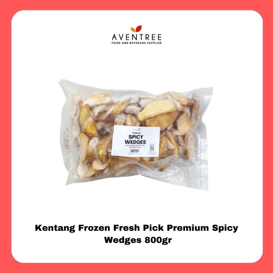 

Potato Fresh Pick FP Premium Spicy Wedges Kentang Wedges Pedas, Coated Shoestring Butter, Crinkle Cut 800gr