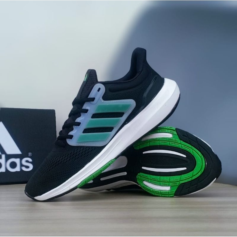 Sepatu Sneakers Running Adidas Ultra Bounce Black Green Original Indonesia Komponen