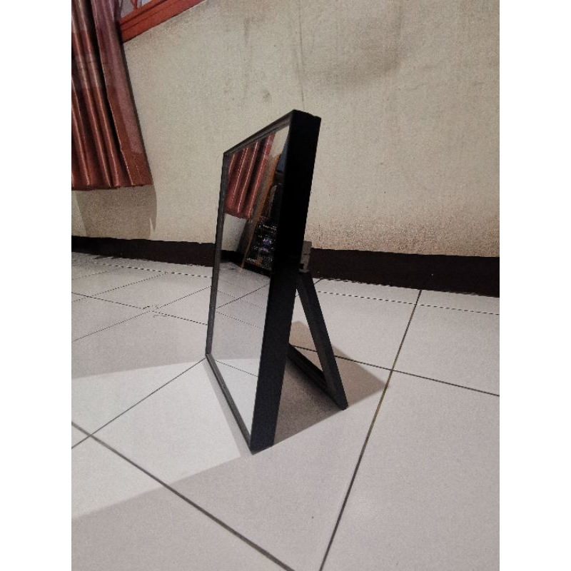 KACA CERMIN STANDING MINI FRAMELESS 23 X 33.5 CERMIN WAJAH BISA DIGANTUNG COCOK UTK KUA CERMIN STAND