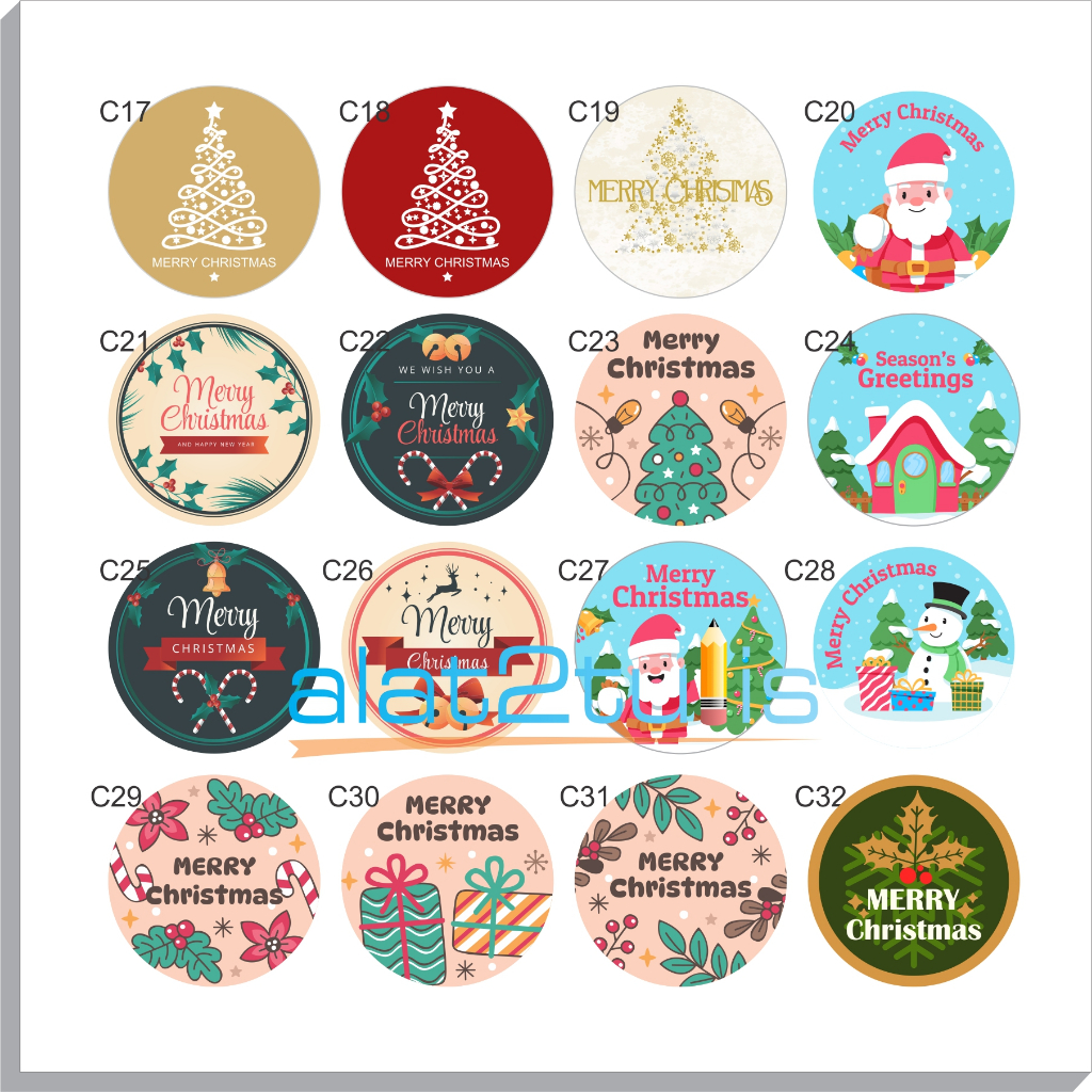 

Stiker | Sticker christmas | edisi natal cutting bulat kisscut