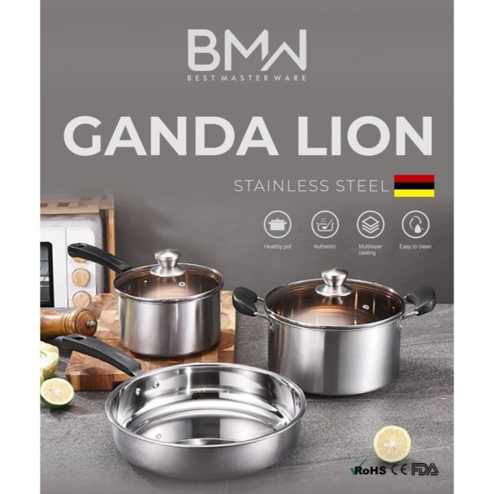 Panci Set Stainless Steel Wajan Panci BMW Gandalion Murah Tahan Lama
