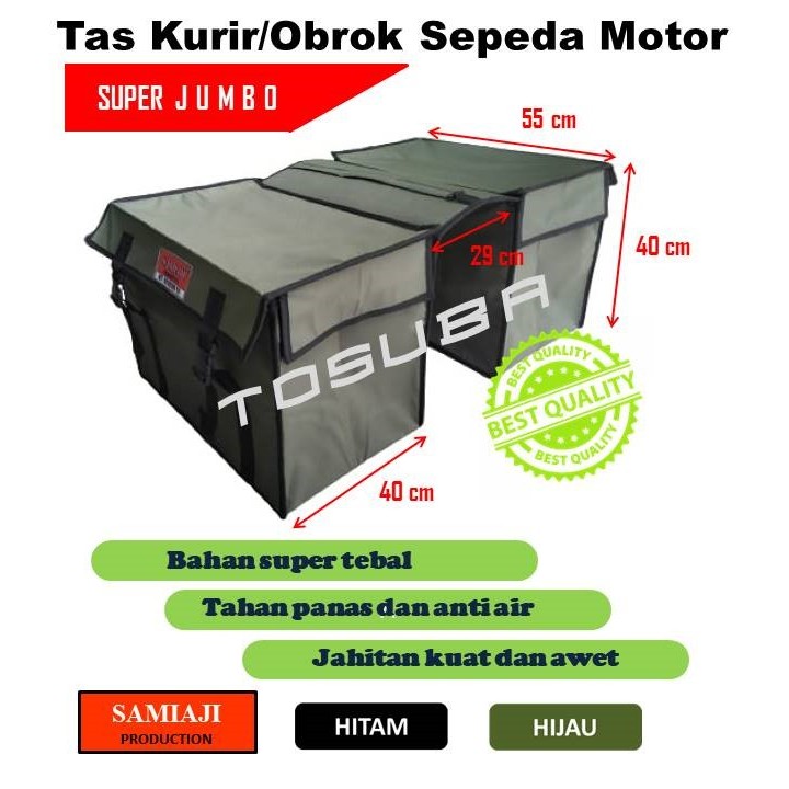Tas Kurir Motor/ Obrok/ Pos/ Rengkek/ Srandul/ Tas Sales/ Tas Paket/ Box Motor Ukuran Super Jumbo (S
