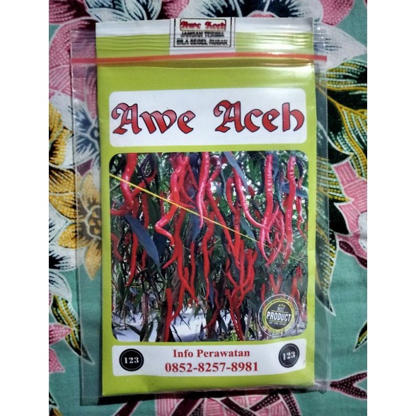 [ART.  E67I] Cabe Awe Aceh 10 Gram - Benih Cabe Merah Keriting Awe Aceh - Bibit Cabe Awe Aceh - CMK Awe Aceh