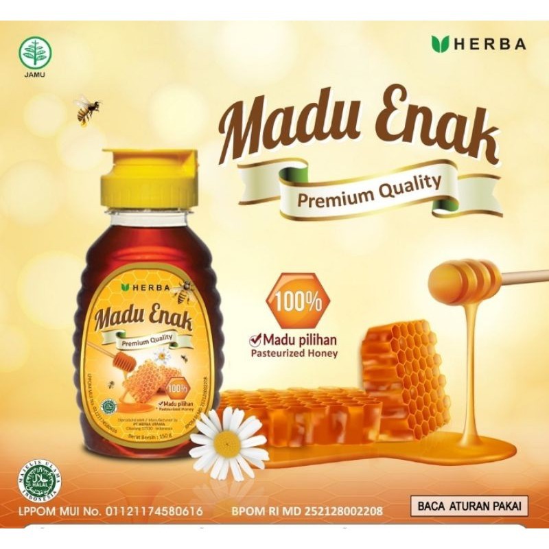

Madu Enak Pure Honey 150 Gram Botol Dan Sachet isi 12