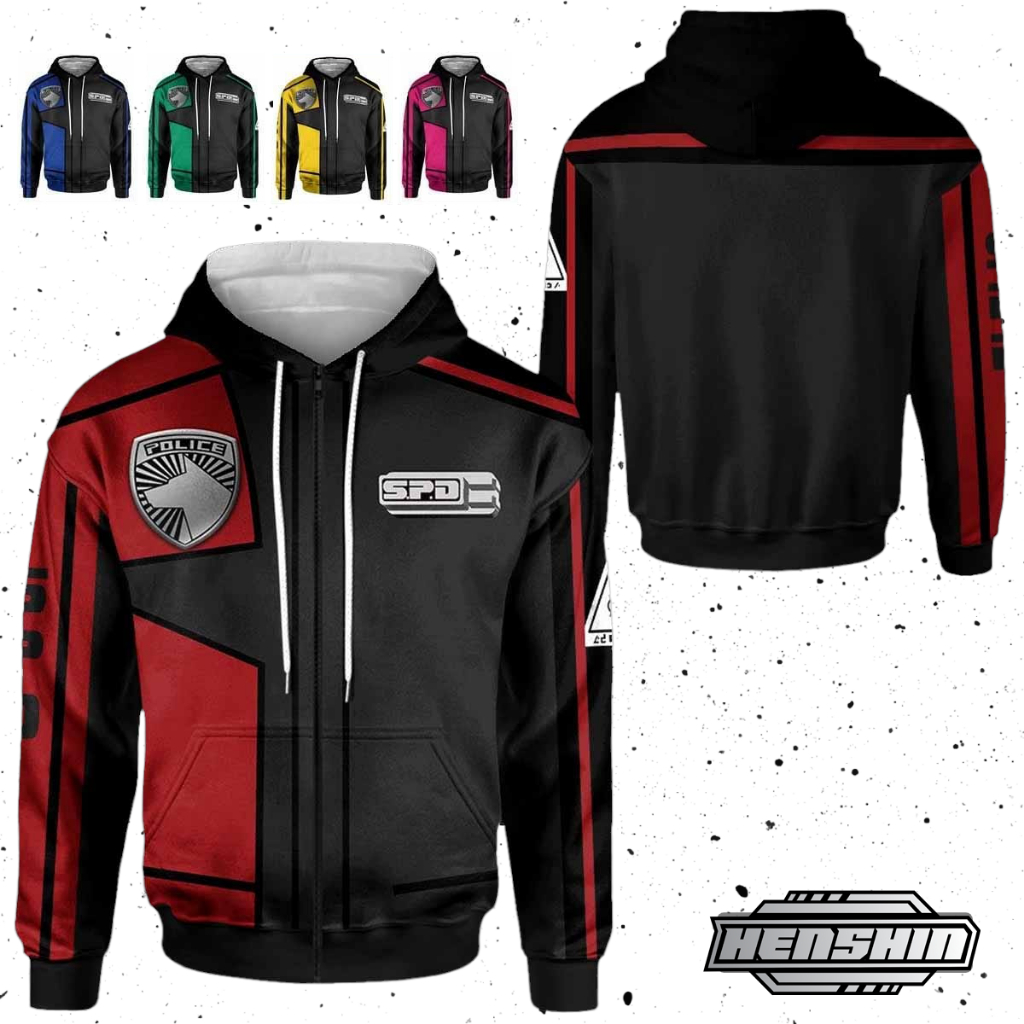 Jaket Hoodie Zipper Power Rangers SPD