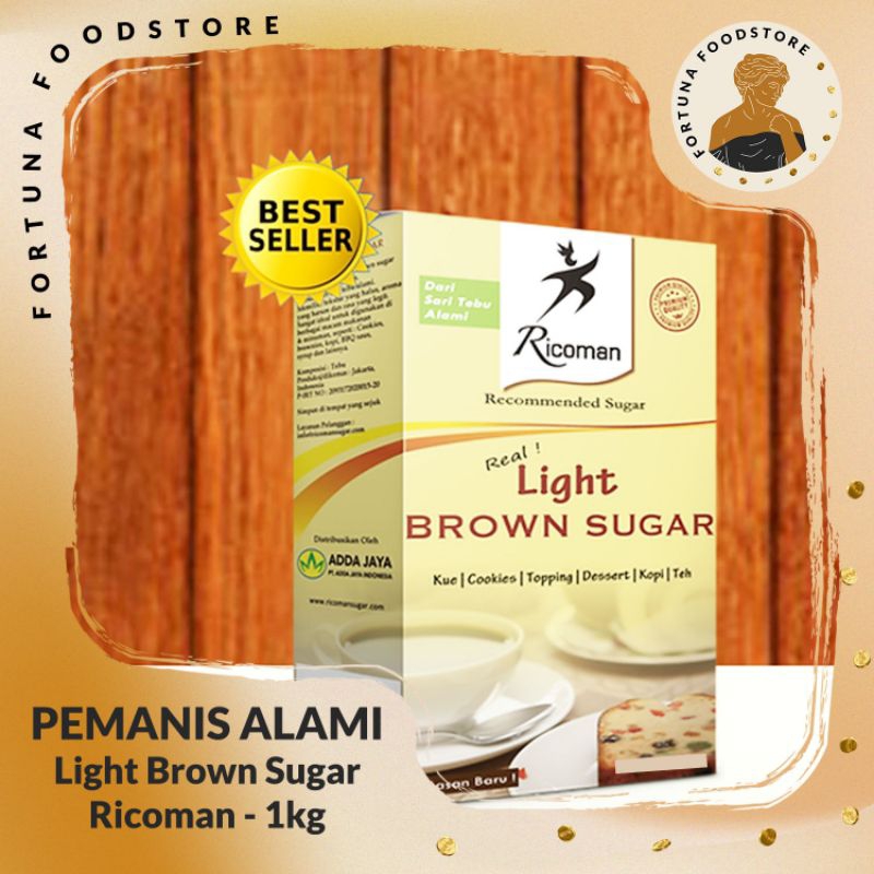 

Ricoman Light Brown Sugar Gula Cokelat Tebu 1kg