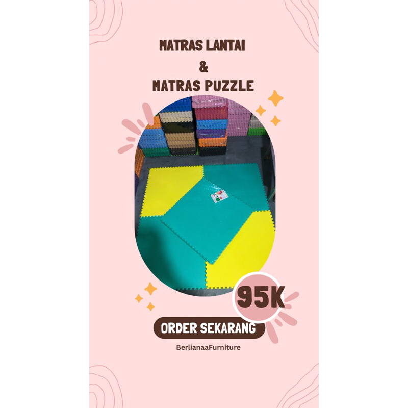 Matras puzzle / Matras lantai Ukuran 60x60 cm Tebal 2 cm ISI 2 PCS / playmat ibu&bayi