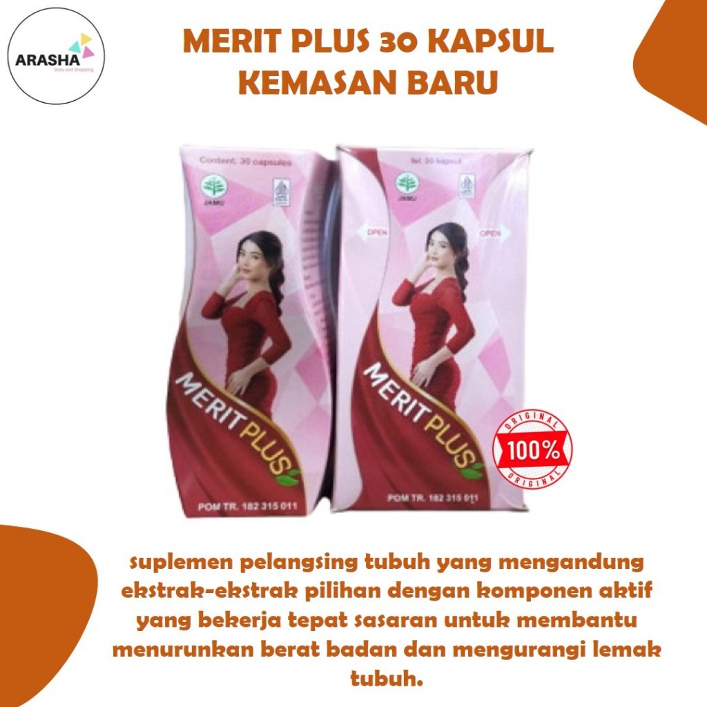 Banda Aceh Paket Langsing 2 botol Merit Plus 30's Kapsul / Diet / Pelangsing / Penurun Berat Badan