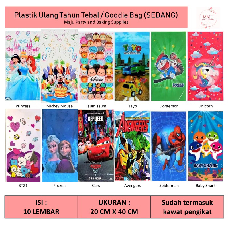 

Plastik Ulang Tahun Karakter Tebal / Goodie Bag (SEDANG)