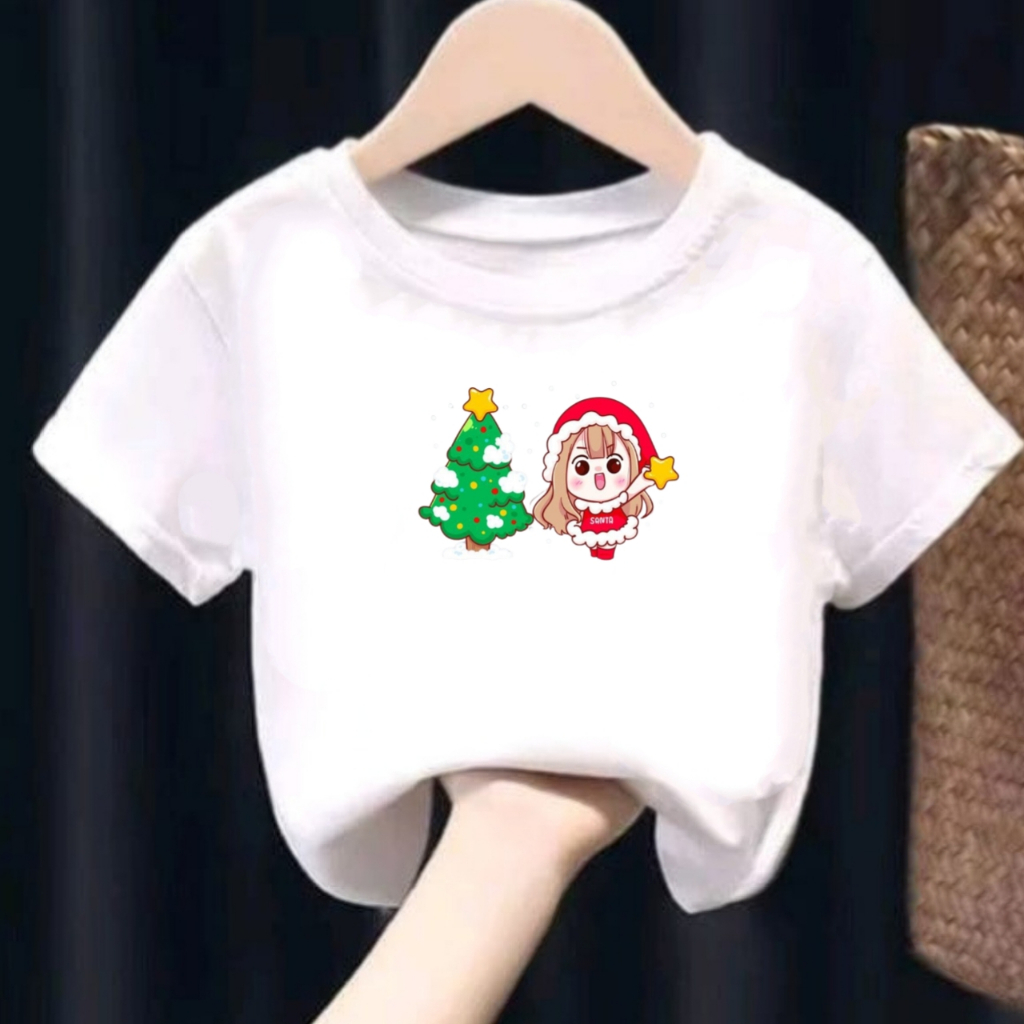 Kaos Natal Anak Anak Perempuan Atasan Natal Anak Cewek