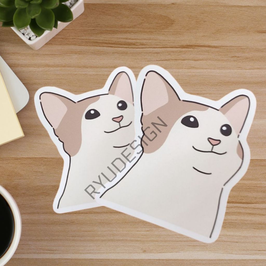 

Sticker Cat Kucing Senyum Lucu Cuting Satuan Untuk Casing HP Laptop Mobil Dll