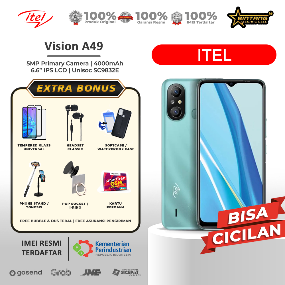 Hp Infinix itel vision A49 ram 2+32Gb vision 1 pro ram 3/32gb vision 3 plus  Garansi Resmi