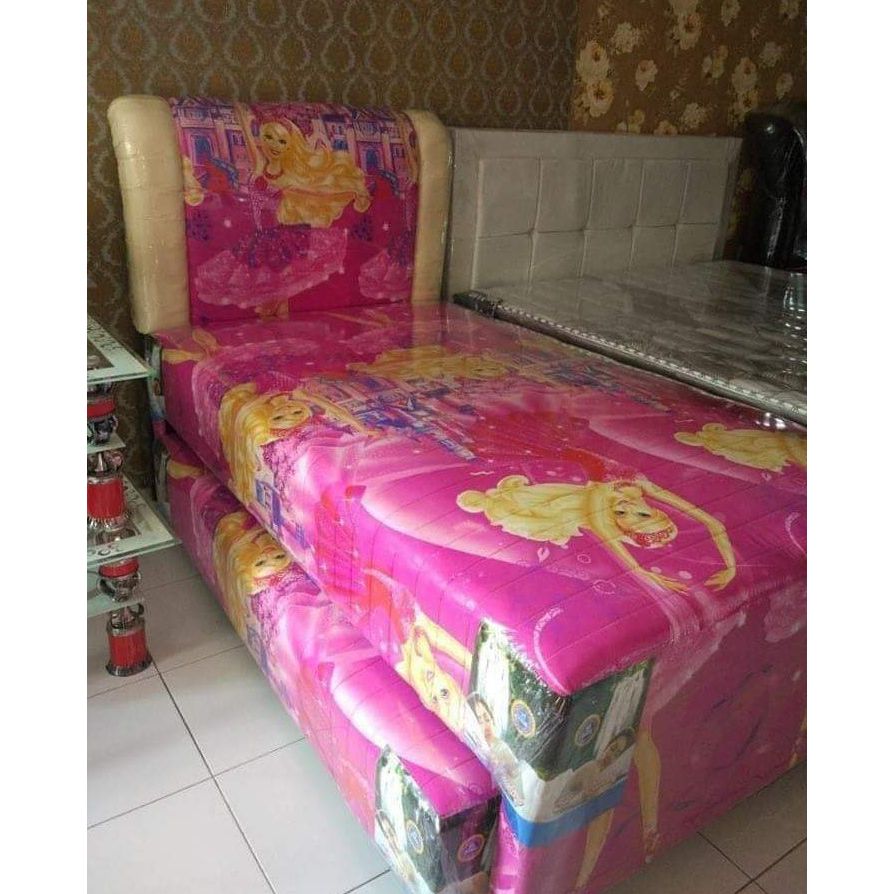 Bed Dorong / Tempat Tidur Anak / Springbed Anak / Spiderman , Doraemon , Princess, Nony Murah Bergar