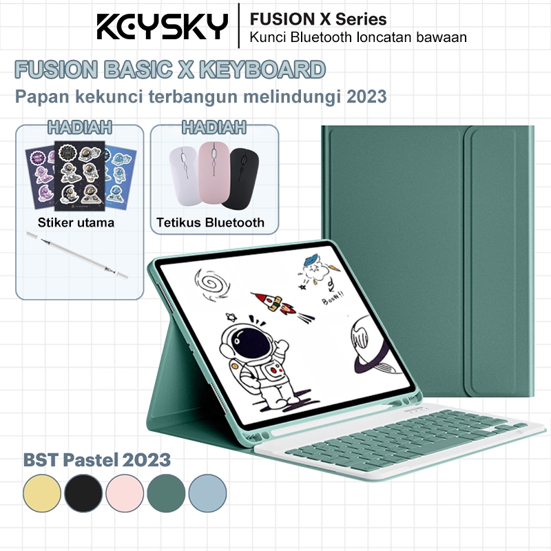 Keysky For iPad Case bluetooth Keyboard and Mouse Set, rainbow color, case for iPad Air 4, for iPad 