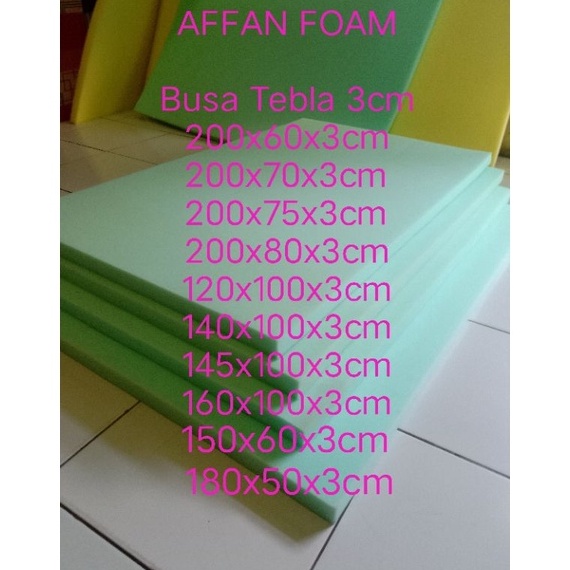 Stok Terbatas.. Busa Lembaran tebal 3 cm
