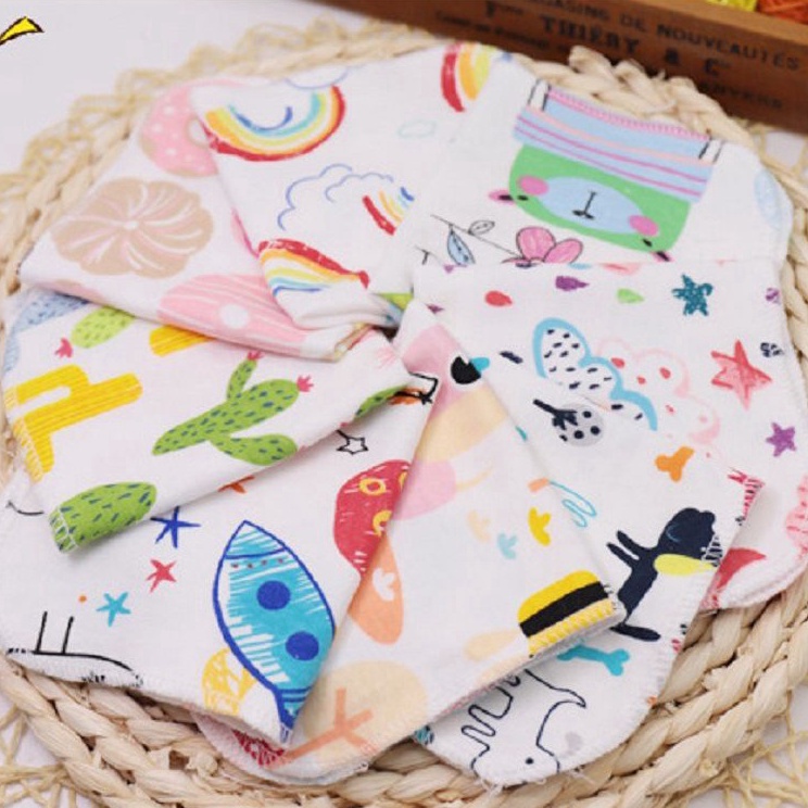 ↑❂❉ 6 pcs Sapu tangan bayi washcloth katun lembut lap iler bayi
