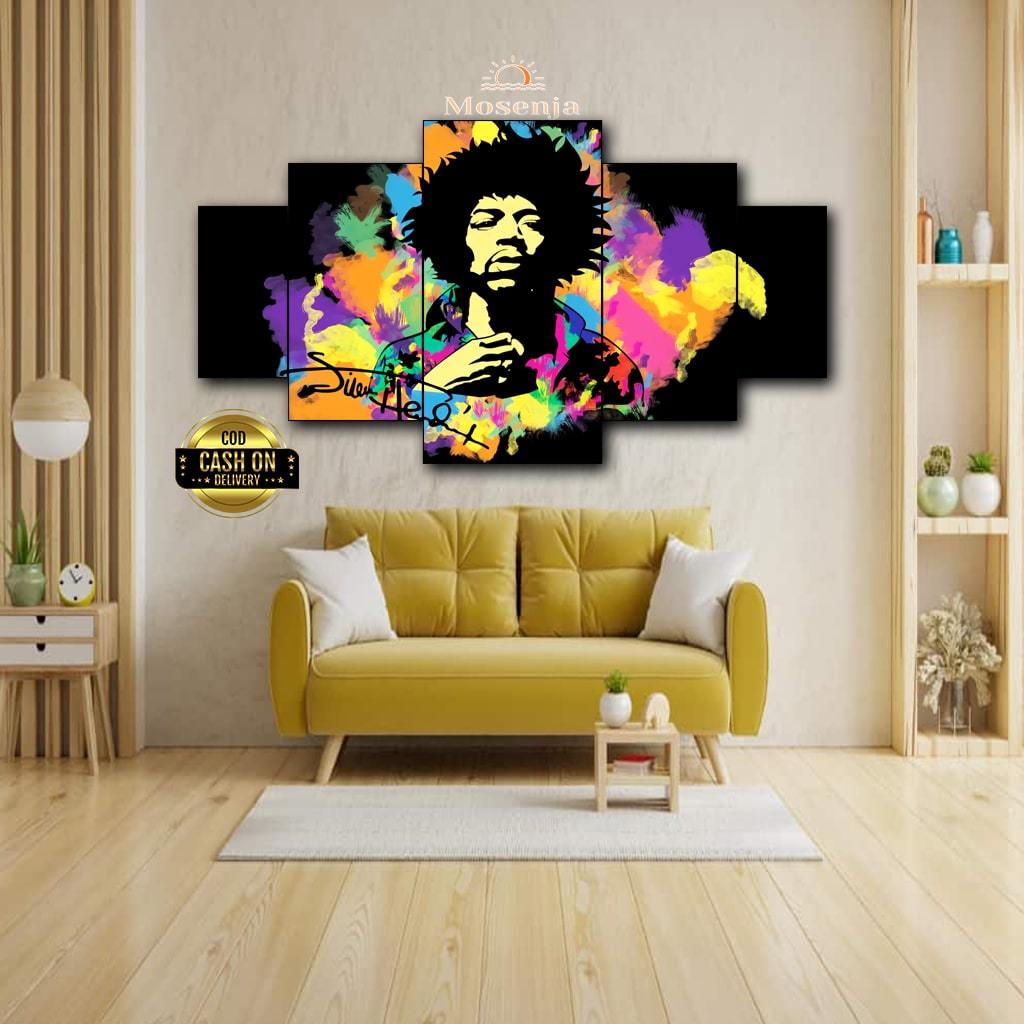 HIASAN PAJANGAN DINDING POSTER KAYU JIMY HENDRIX