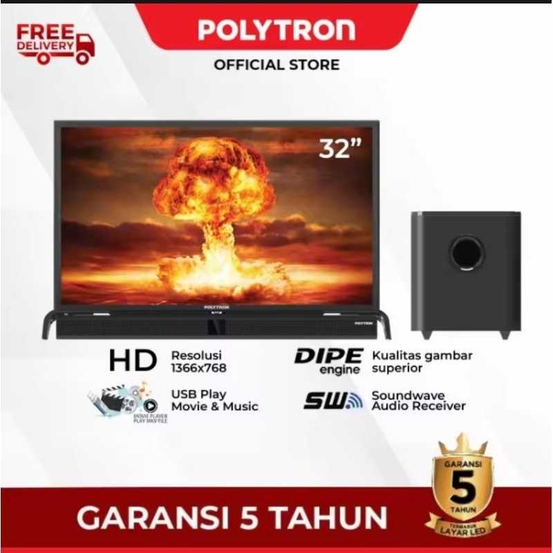 New LED TV POLYTRON 32 INCH SOUNDBAR DIGITAL TV.LED TV POLYTRON 32 INCH SOUNDBAR