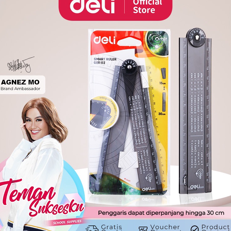 

Deli Foldable Ruler / Penggaris Transparan 30cm Dapat Dilipat Tidak Mudah Patah EG01102