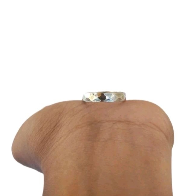 Ring Cincin Silver Perak Bali Asli 925 Polos Simple Sudut Wajik Kotak Pria Wanita