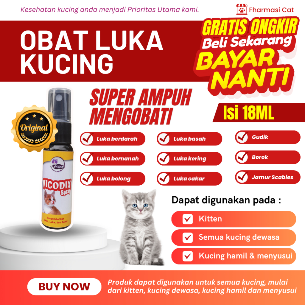 Obat Luka Kucing paling ampuh VICODIX Mengobati Gudik Kudis Eksim Koreng Gatal DLL