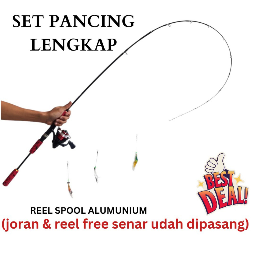 Set Pancing JORAN ENMA LENTUR 120CM-180CM dan Reel SPOOL ALUMUNIUM