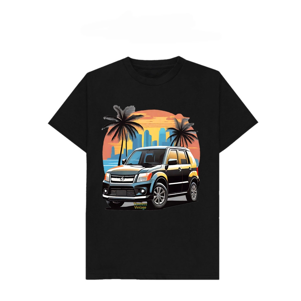 Kaos timeless vintage mobil suzuki karimun wagon r custom plat nomor