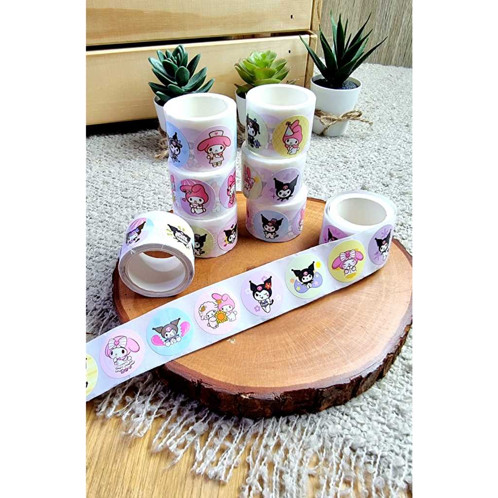 

Stiker Gulung San.rio Lucu 3M sekitar 100 Stiker Bulat