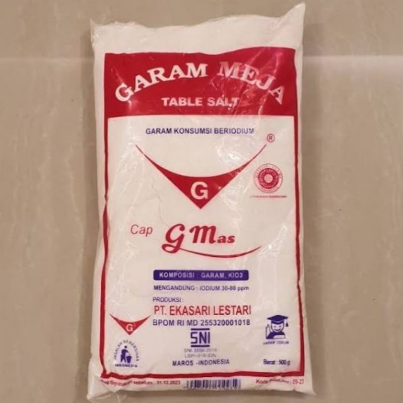 

Garam halus cap G mas 500 gram