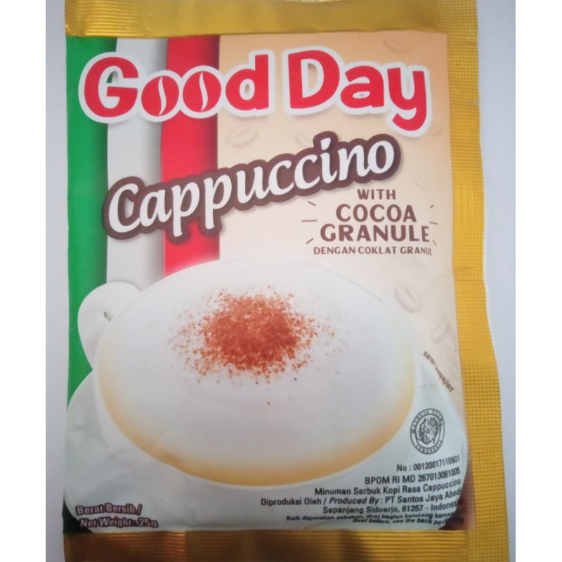 

kopi good day cappuccino per renceng isi 10 sachet