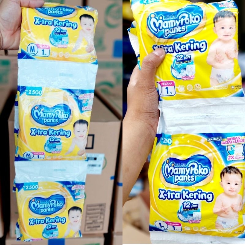 Pampers MamyPoko renceng S M L  // Xtra kering rencengan  isi 10pcs