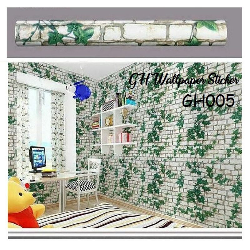 PROMO WALLPAPER DINDING 45CM*8M /7,5M MOTIF bata tumbuhanrambat5 WALLPAPER KARAKTER TERMURAH