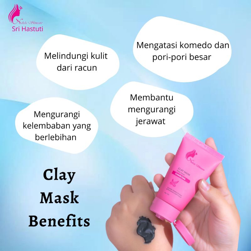 Clay mask nahda skincare membersihkan pori-pori komedo mencerahkan wajah