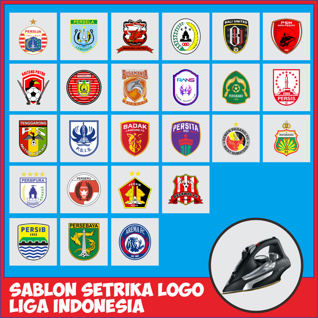 

SABLON SETRIKA DTF LOGO SEPAK BOLA LIGA INDONESIA