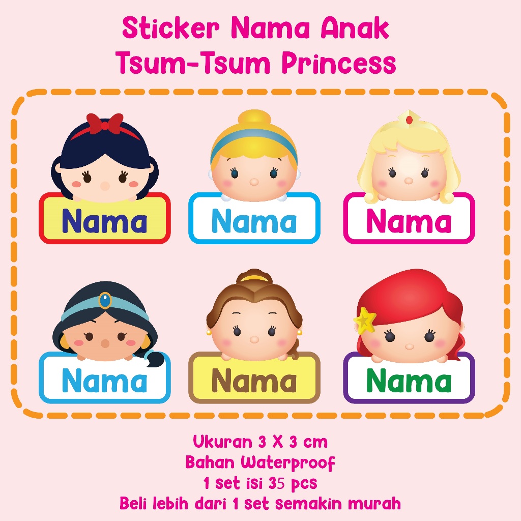 

Sticker Label Nama Anak Tsum Tsum GIRL CUSTOM