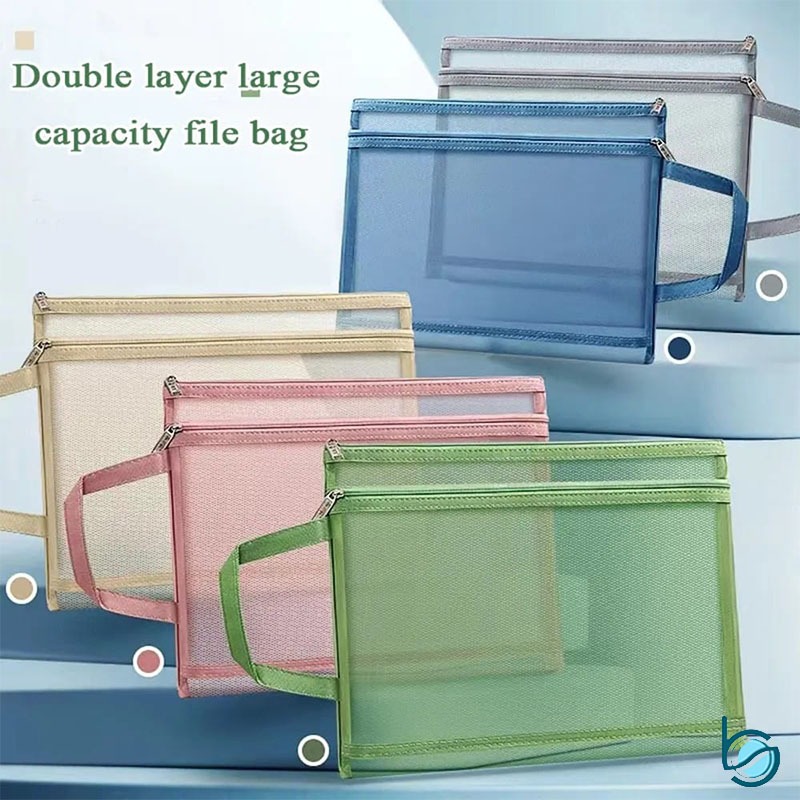 

Tas Penyimpanan/Folder Bag A4/A6 Zipper Bag/Tas Jaring Resleting/Zipper Map/Pouch Dompet - Best Stationary