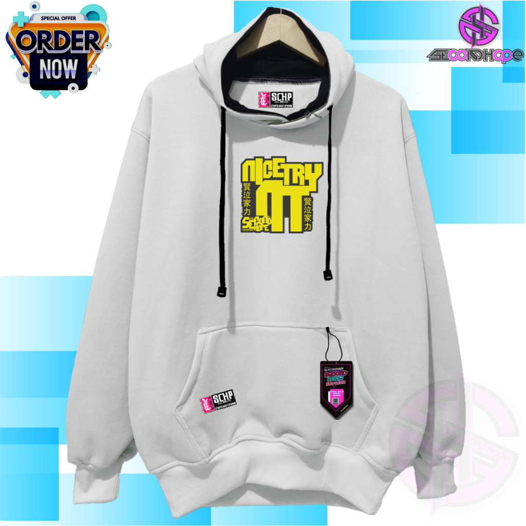 Jaket Hoodie Pria Wanita Distro 2023 Kece Aestethic Ukuran M L XL XXL Sweater Putih SCHP Keren Ukura