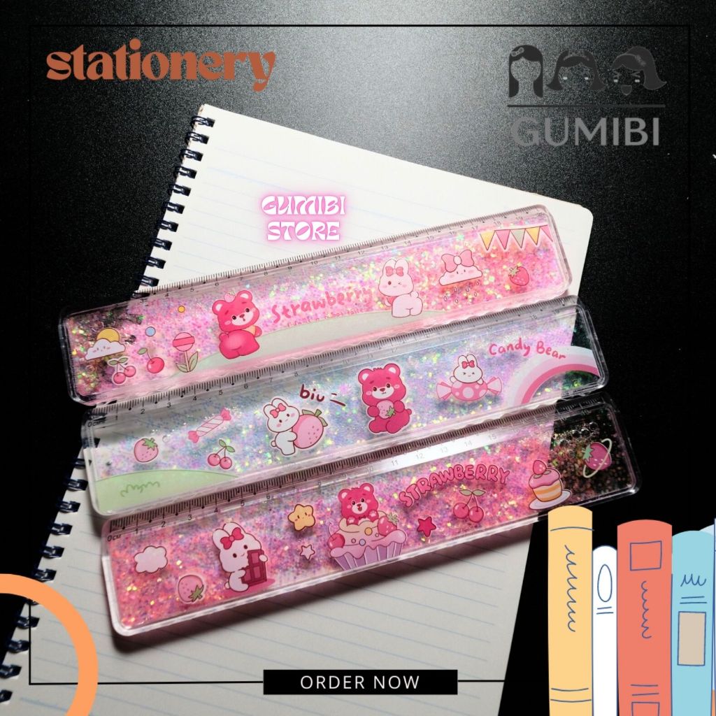 

PENGGARIS LOTSO PANJANG 20 CM PENGGARIS GLITTER AIR MEWAH BERUANG PINK STRAWBERRY GARISAN LUCU CUTE TERMURAH HARGA GROSIR