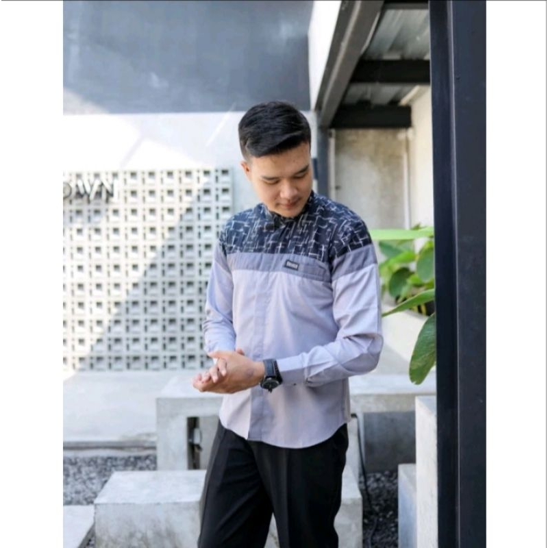 Baju Koko dewasa lengan panjang terbaru motif  SENOPATI Original Elrumi