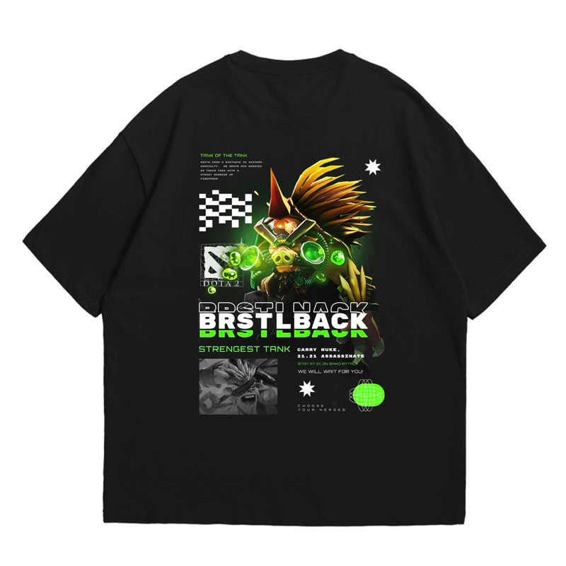 T-SHIRT/KAOS OVERSIZE DOTA2 BRISTLEBACK