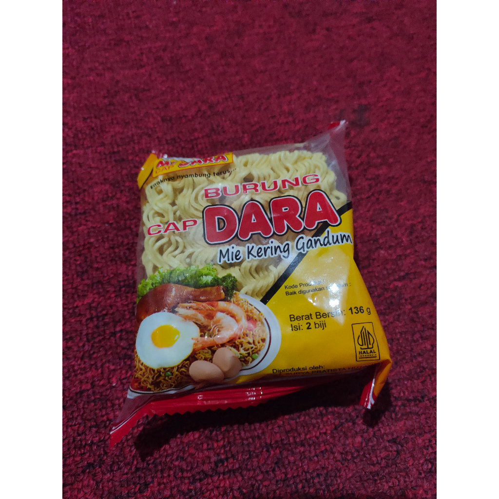 

Mie kering Gandum Isi 2 Biji Cap Burung Dara 136gr