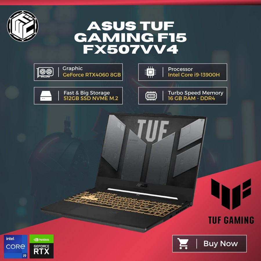 Laptop ASUS TUF GAMING F15 FX507VV4 i9-13900H 16GB 512GB RTX4060 8GB