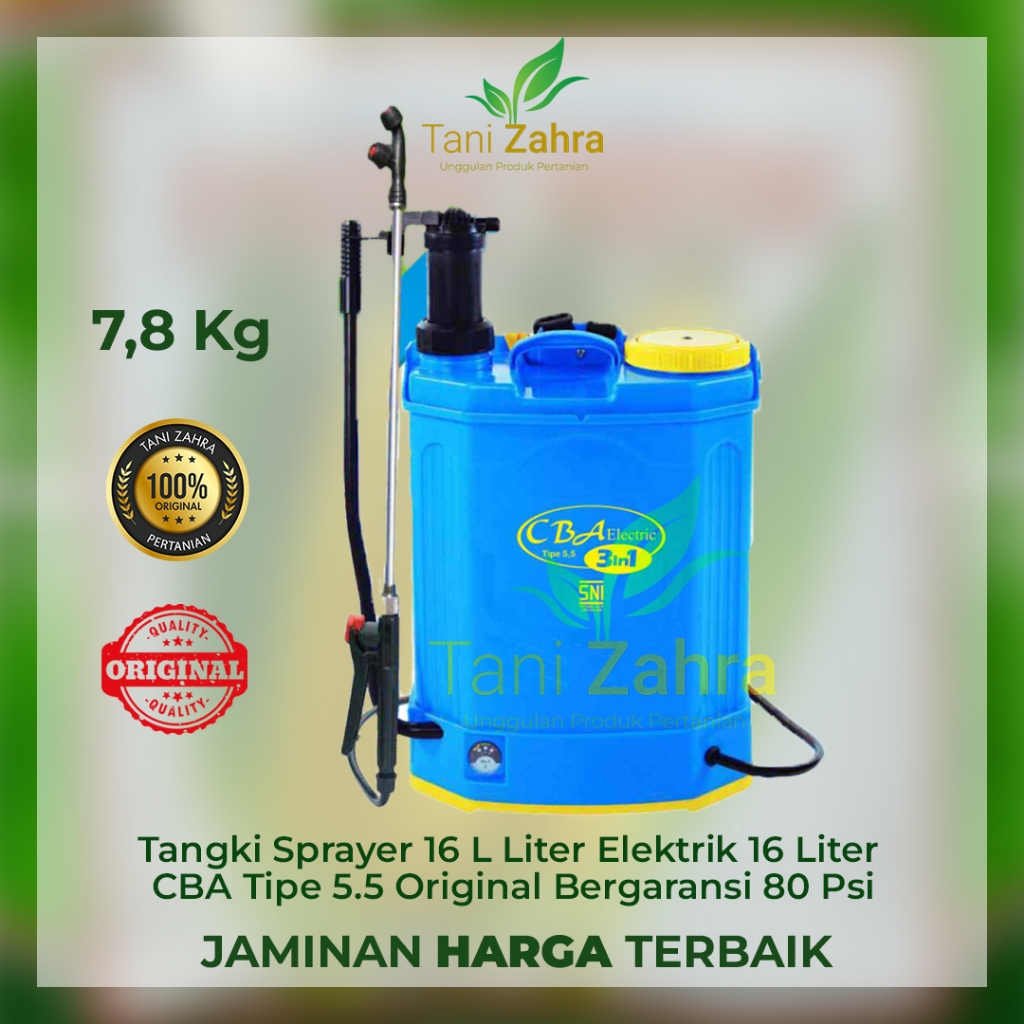 Tangki Tengki Sprayer 16 L Liter Elektrik Electric 16 Liter Cba Tipe 5.5 Original Bergaransi 80 Psi
