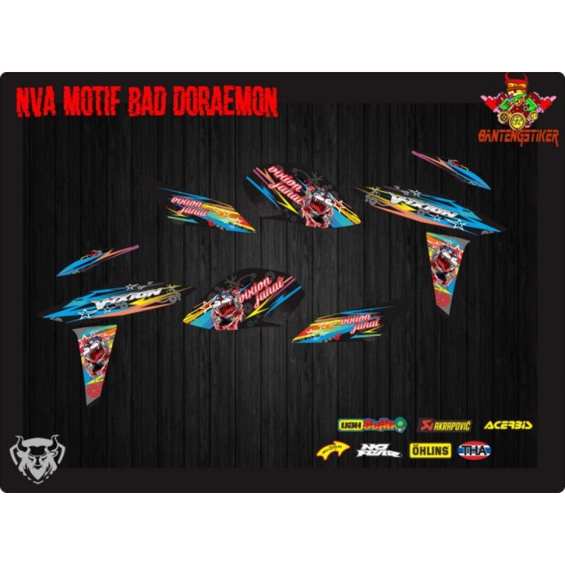 Lis/striping variasi Vixion new Vixion advance(NVA) motif Bad Doraemon