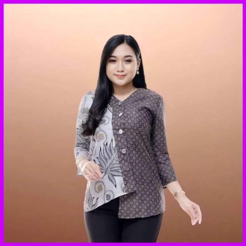 BLOUSE BATIK KEKINIAN BAJU KERJA WANITA GRATIS ONGKIR KETAPANG KALBAR