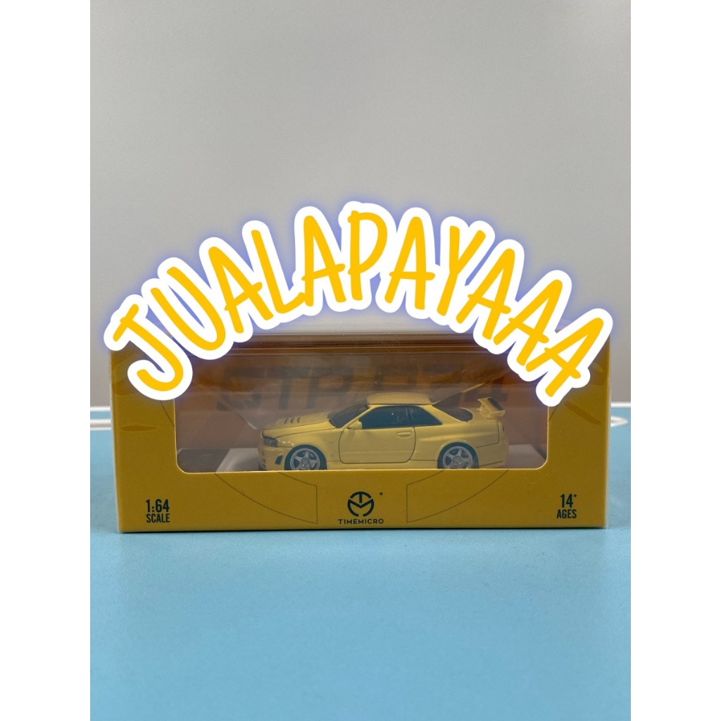 TIME MICRO NISSAN R34 YELLOW OPEN HOOD TIME MICRO R34 YELLOW OPEN HOOD