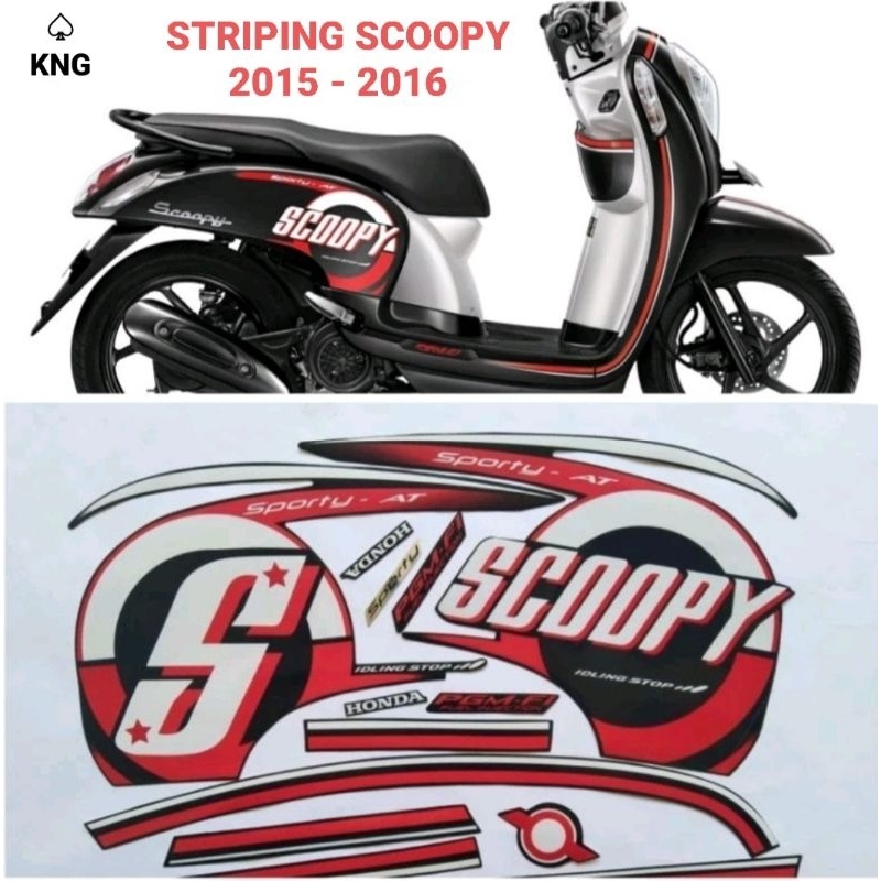 Stiker Striping Motor Honda Scoopy Sporty 2015 2016 - Lis Body Honda Scoopy