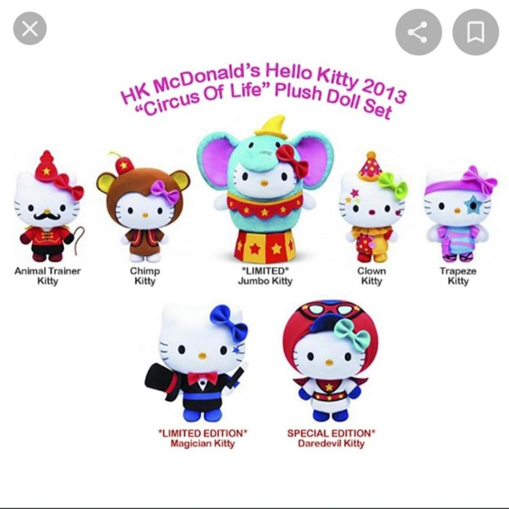 boneka happy meal mcdonald Hello kitty circus of life plush