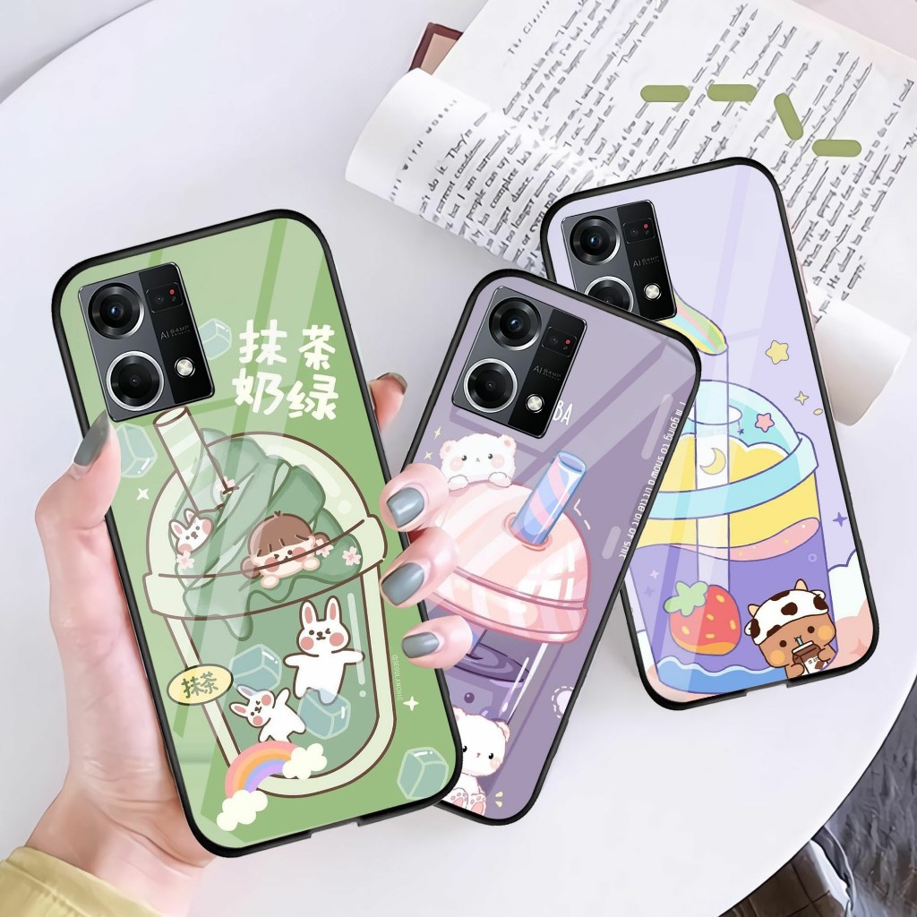 Case Kaca Oppo Reno 8 4G - Kesing Hp Oppo Reno 8 4G - Case Kaca Kilau Oppo Reno 8 4G - Case Oppo Ren