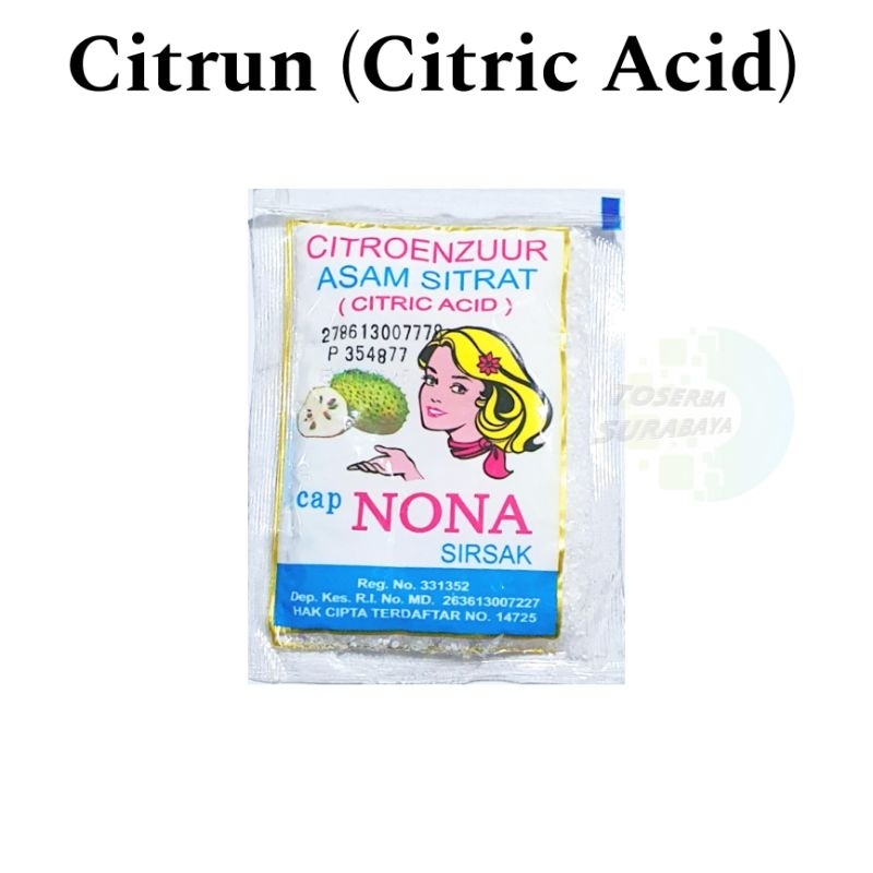 

Sitrun / Asam Sitrat Cap NONA Kemasan 20gr